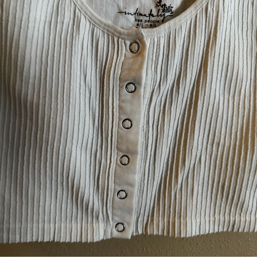 Free People white ribbed tank top